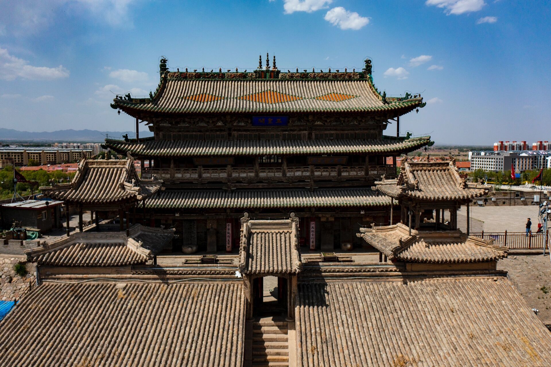 古建筑|河北蔚县玉皇阁(明) 蔚县玉皇阁又称靖边楼,建在蔚县古城墙上,