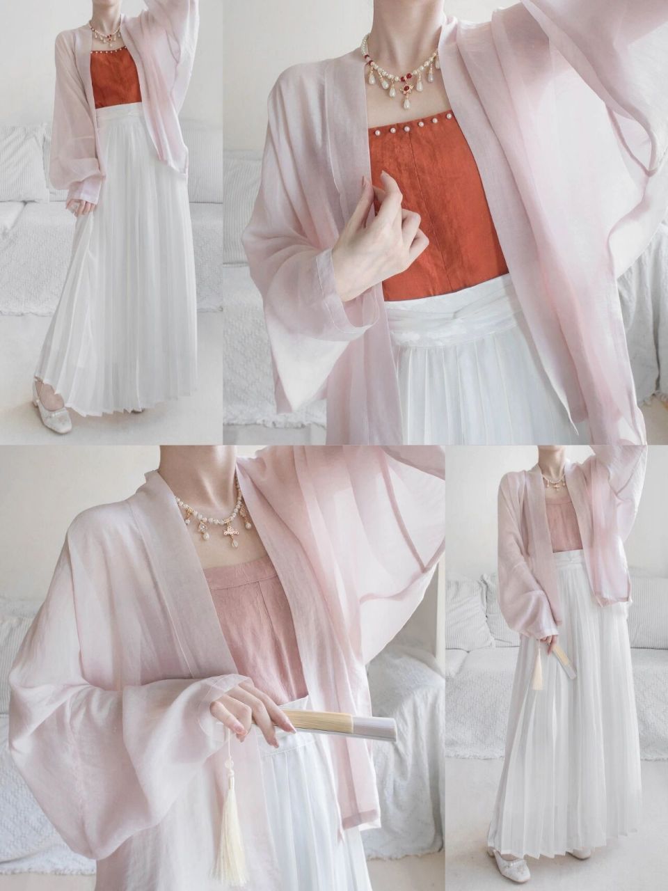 汉服搭配78白色百迭就是最百搭汉服单品~ 9799出镜率超高的白色