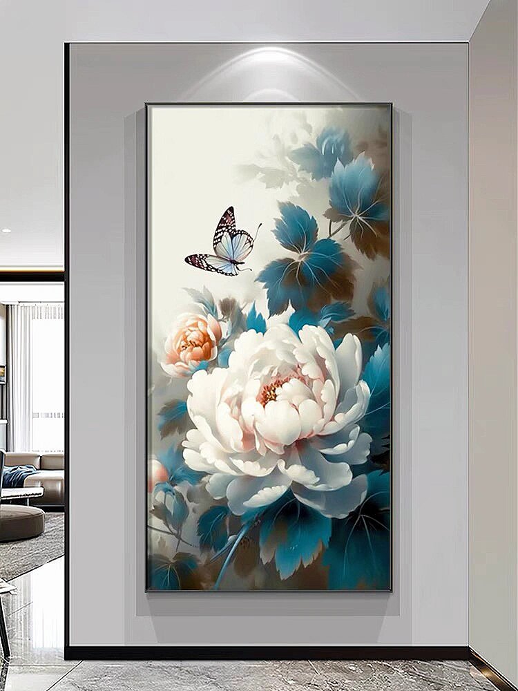 牡丹花花开富贵新中式现代简约客厅玄关挂画