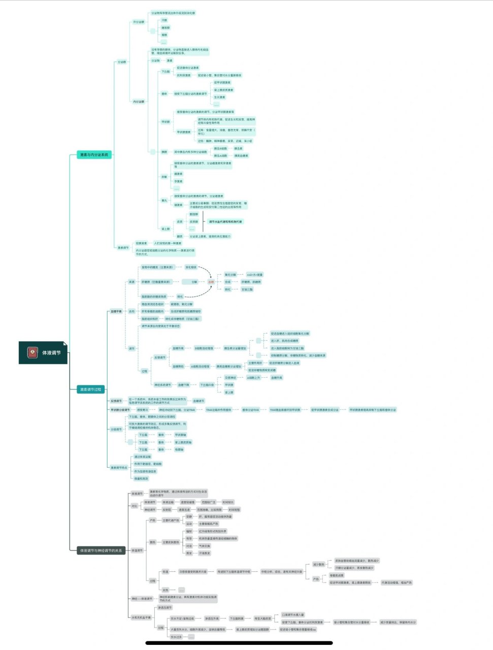 体液调节的思维导图图片