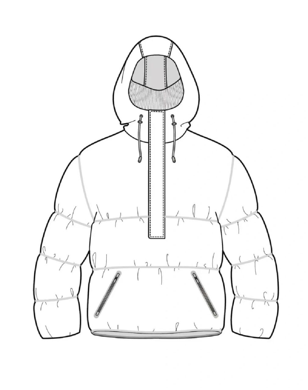 服装设计之羽绒服款式图合集!