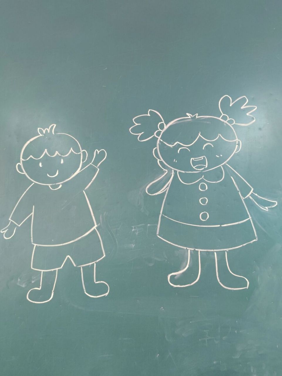 小学美术课|人物简笔画|黑板画|粉笔画 #小学美术# #黑板画# #粉笔画