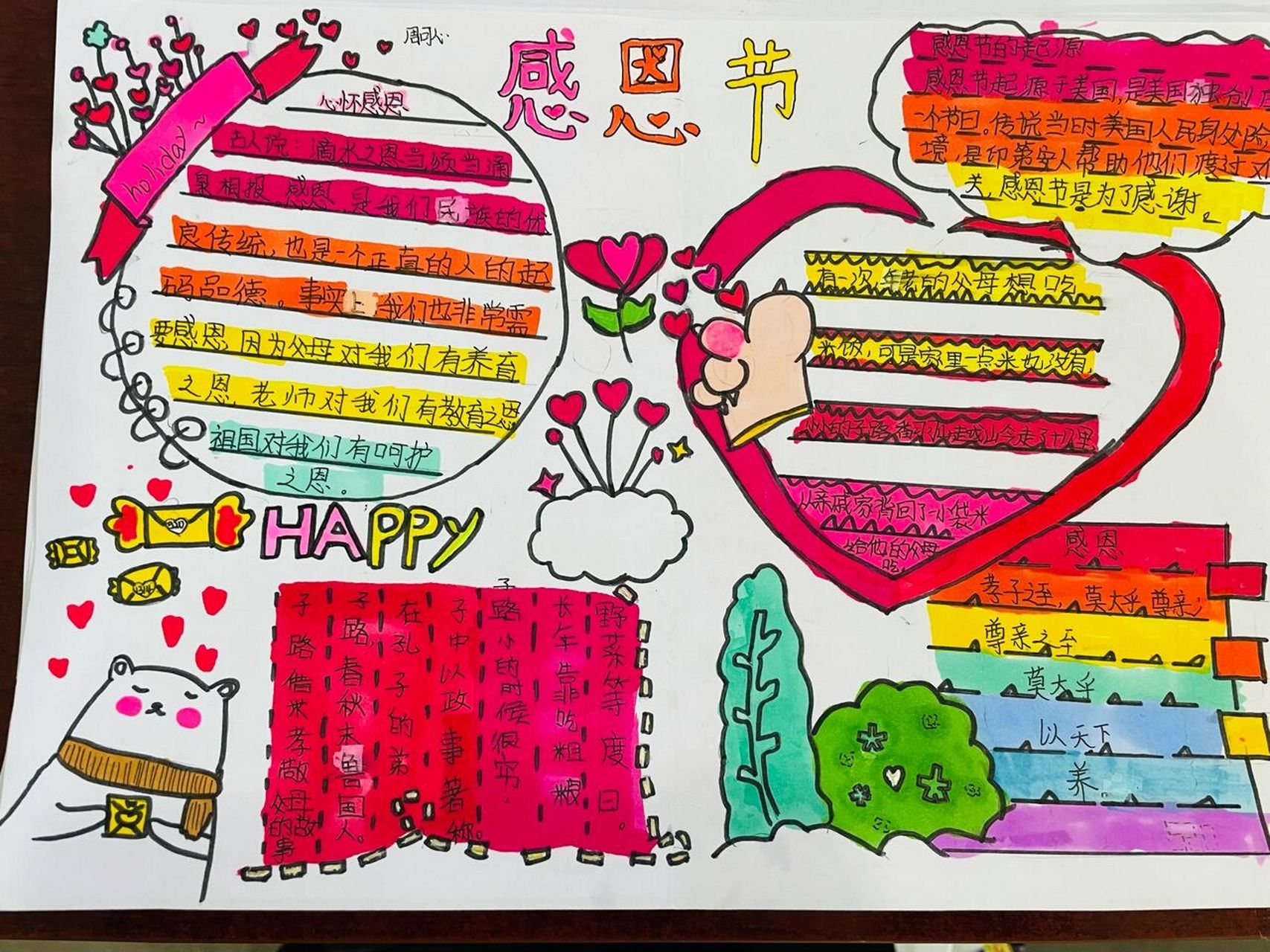 感恩节手抄报