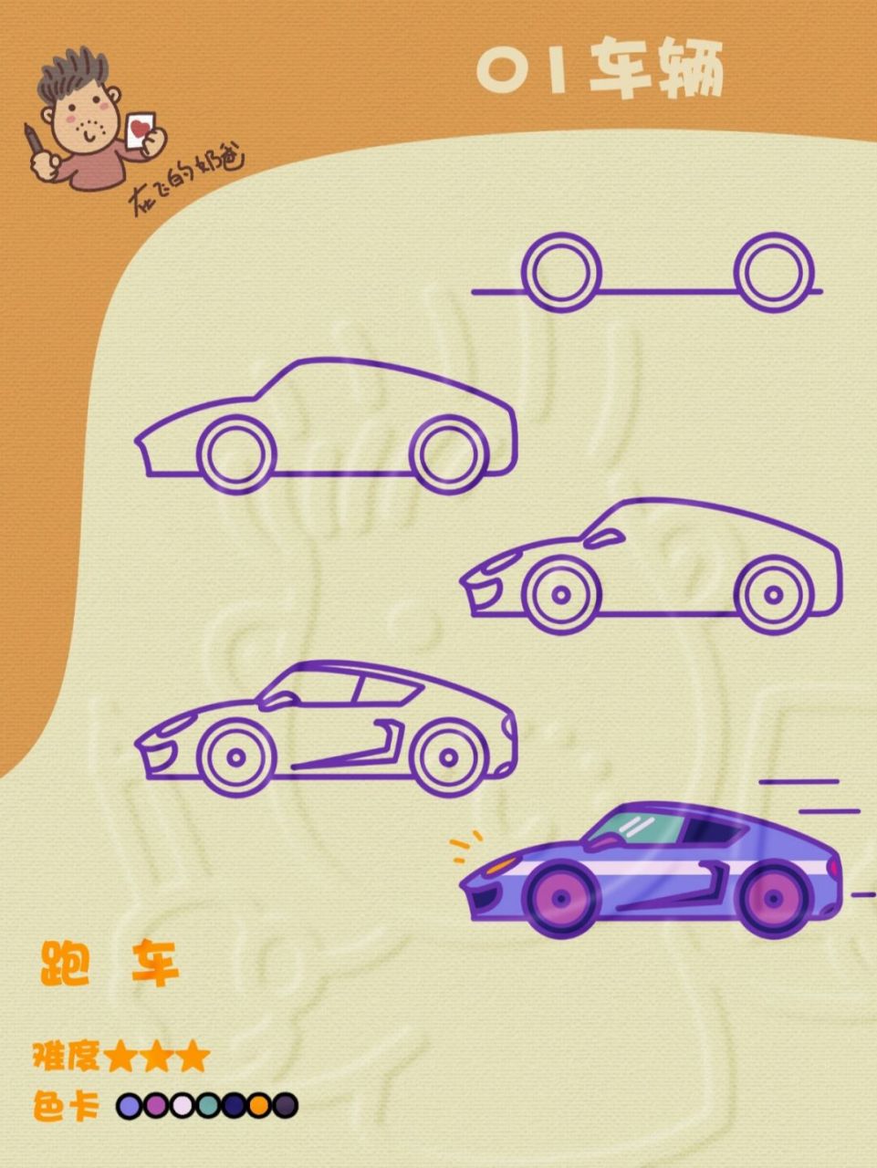 跑车 简笔画 