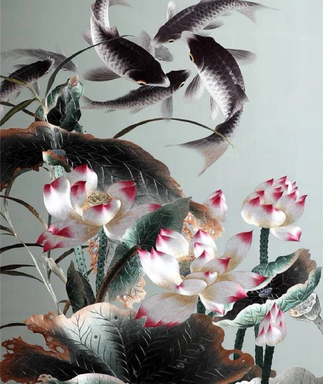 一夜芙蓉红泪多" 	 芙蓉鲤鱼的寓意:芙蓉鲤鱼是蜀绣代表作品,芙蓉鲤鱼