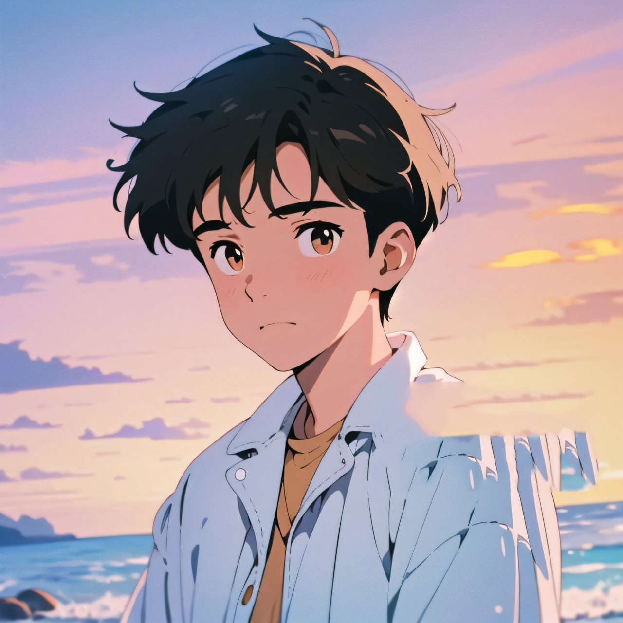 啦啦啦～|海边动漫男头 海边