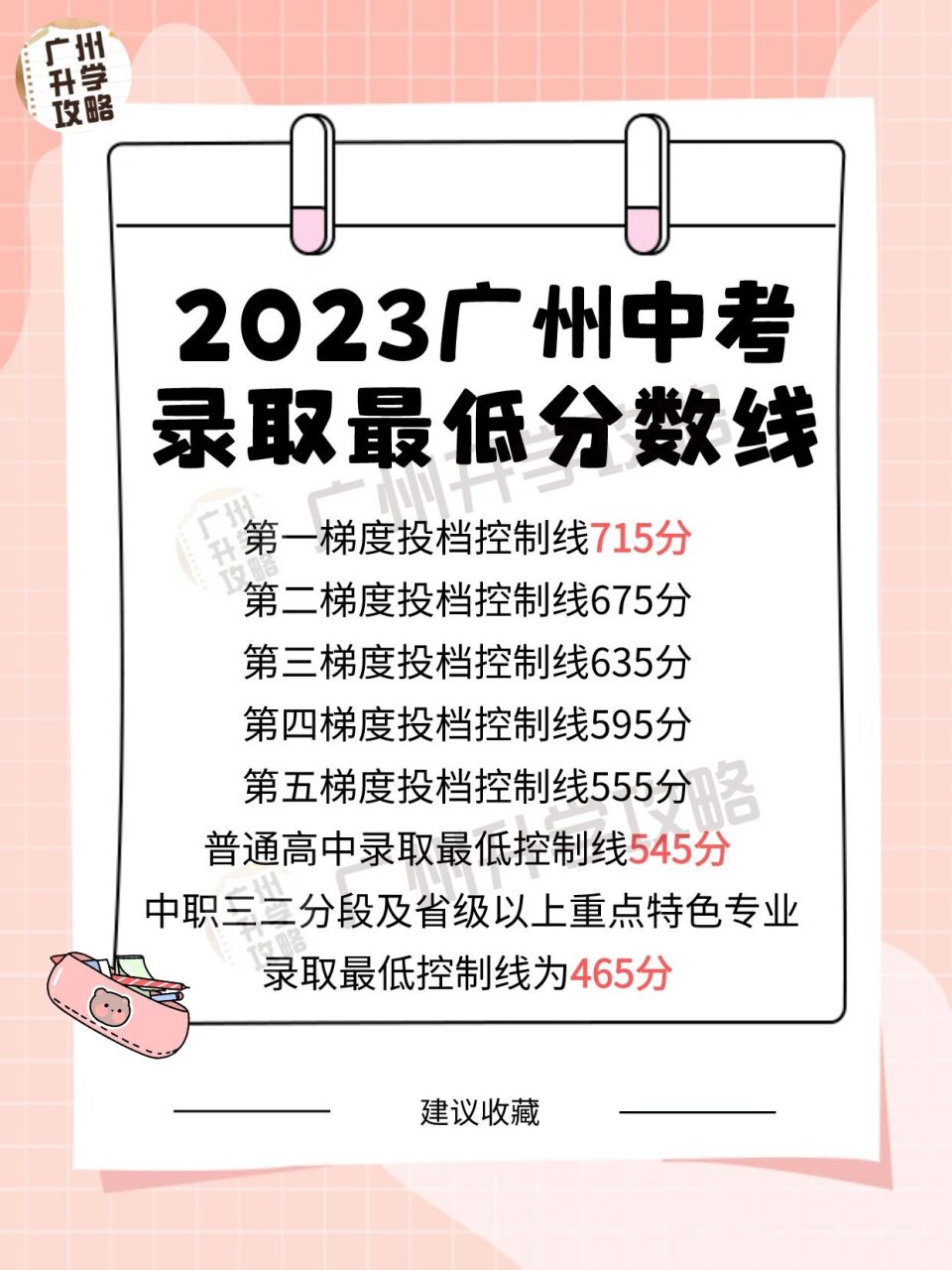 你上线了 2023广州中考总分全市平均分为569分 第一梯度投档控制线715