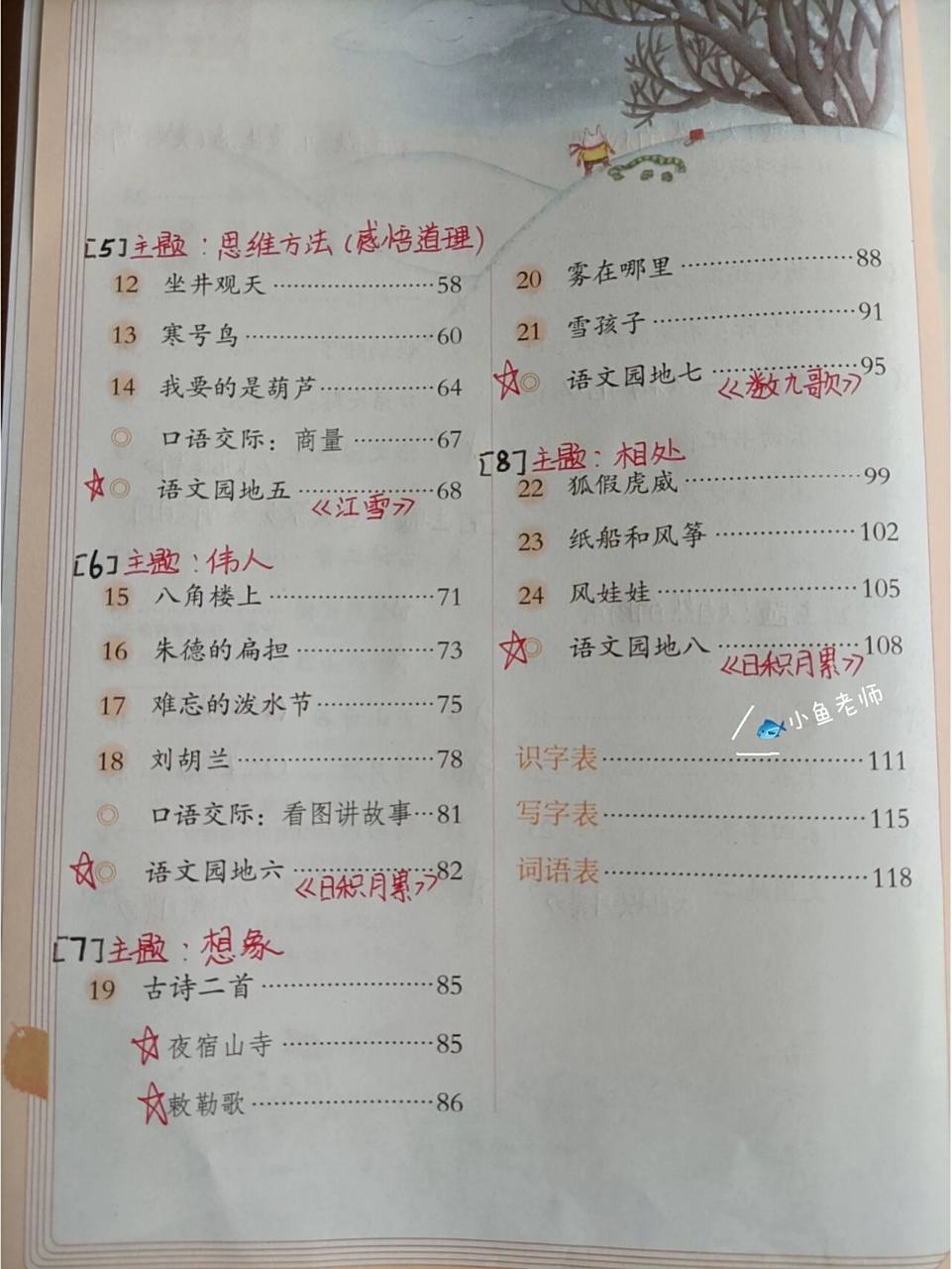 95二年级上册语文必背课文(目录) 今天拿到新课本咯~ 	 开始正式