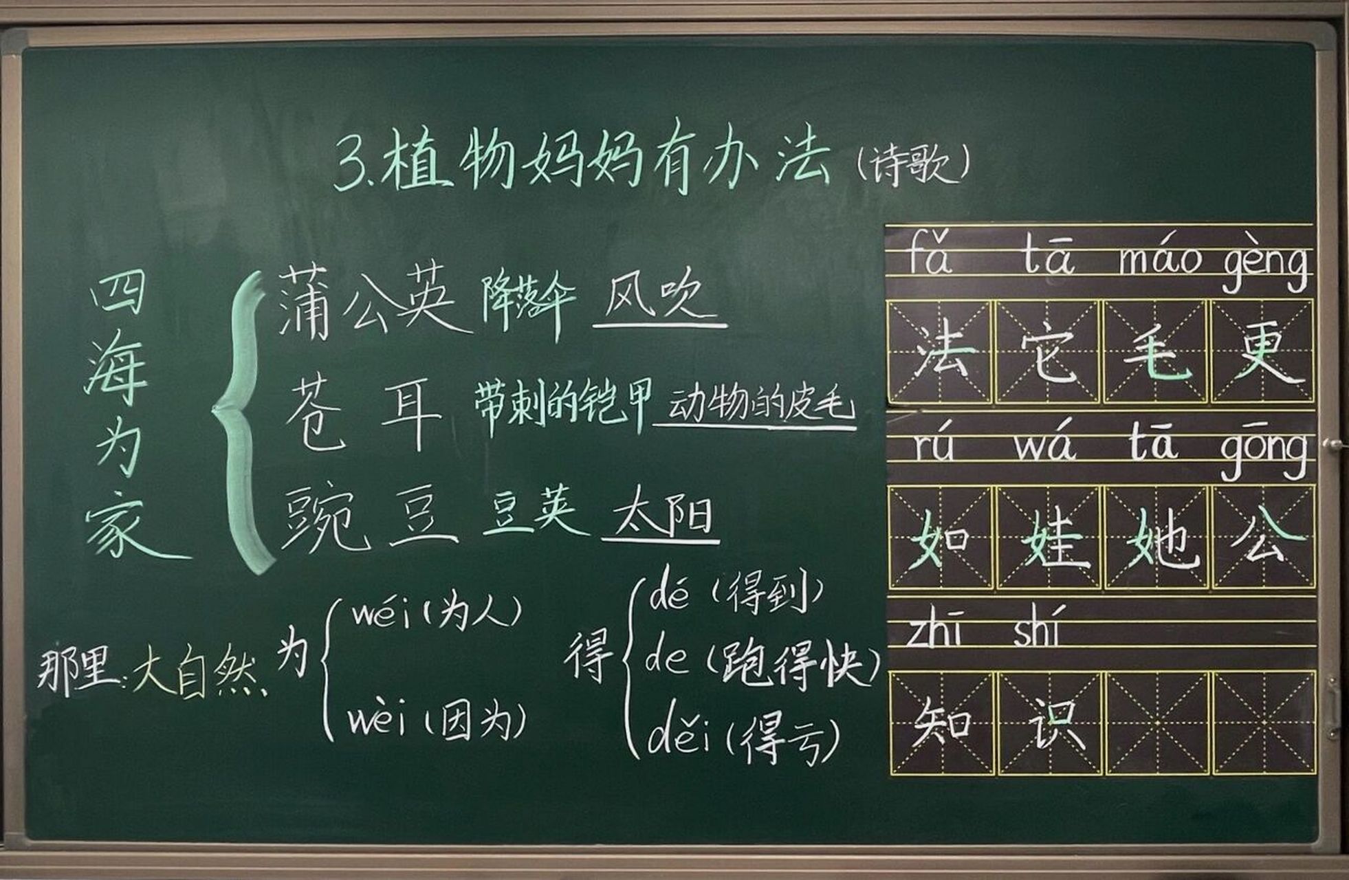 二上语文【一,二单元】教学板书合集 二上语文第一单元和第二单元常态