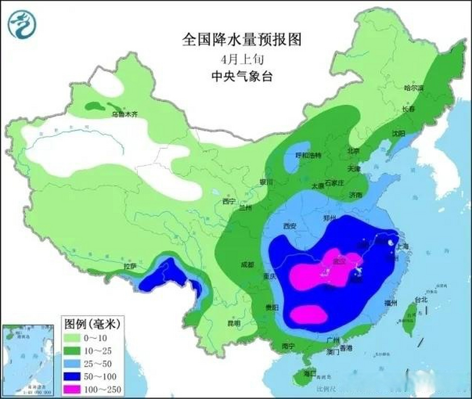 未来十天全国中期天气预报:大范围雨雪来袭,南方雨水先强后弱,中东部