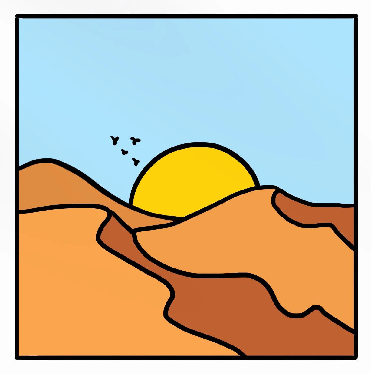沙漠画法图片