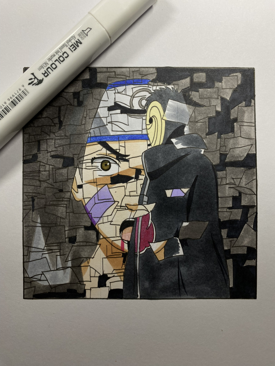 带土与琳 #火影忍者# #手绘教程# #宇智波带土# 只不过是救赎罢了