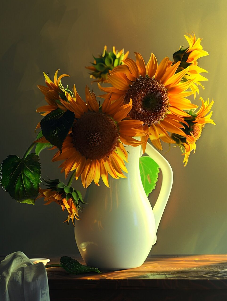 ai 向日葵瓶花
