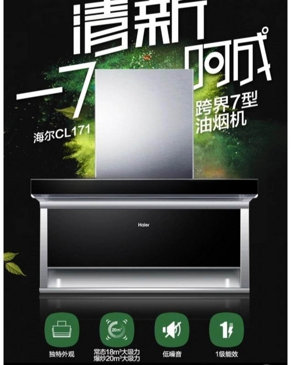 海尔cxw -219-cl171吸油烟机 与众不同才别致 欧式平板与侧吸的跨界之