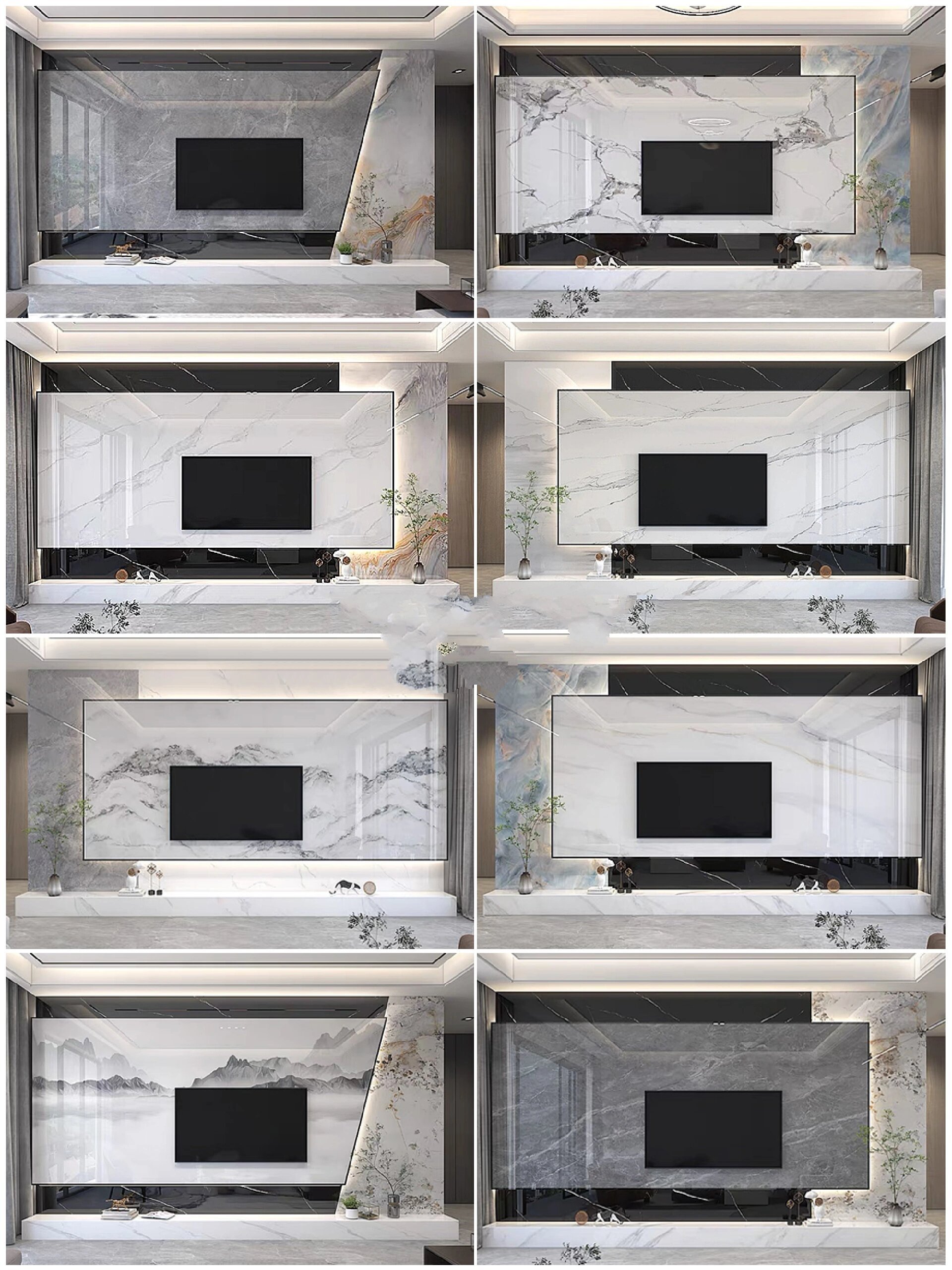 现代最流行的几十款电视背景墙97