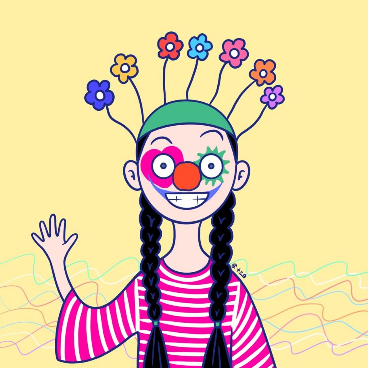 创意插画 手绘头像 小丑漫画 搞笑头像 #我是原创插画师