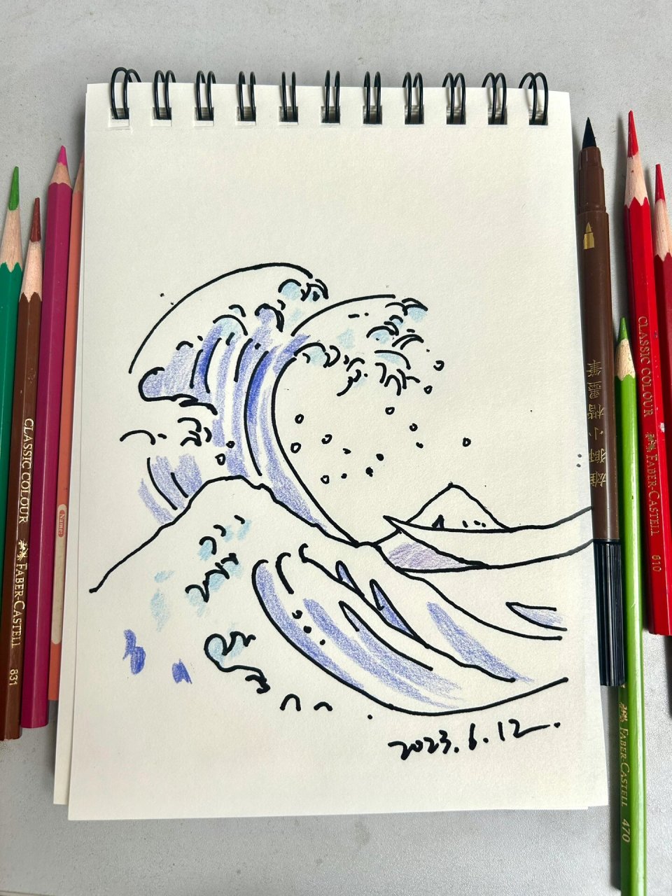 简笔画|浮世绘海浪