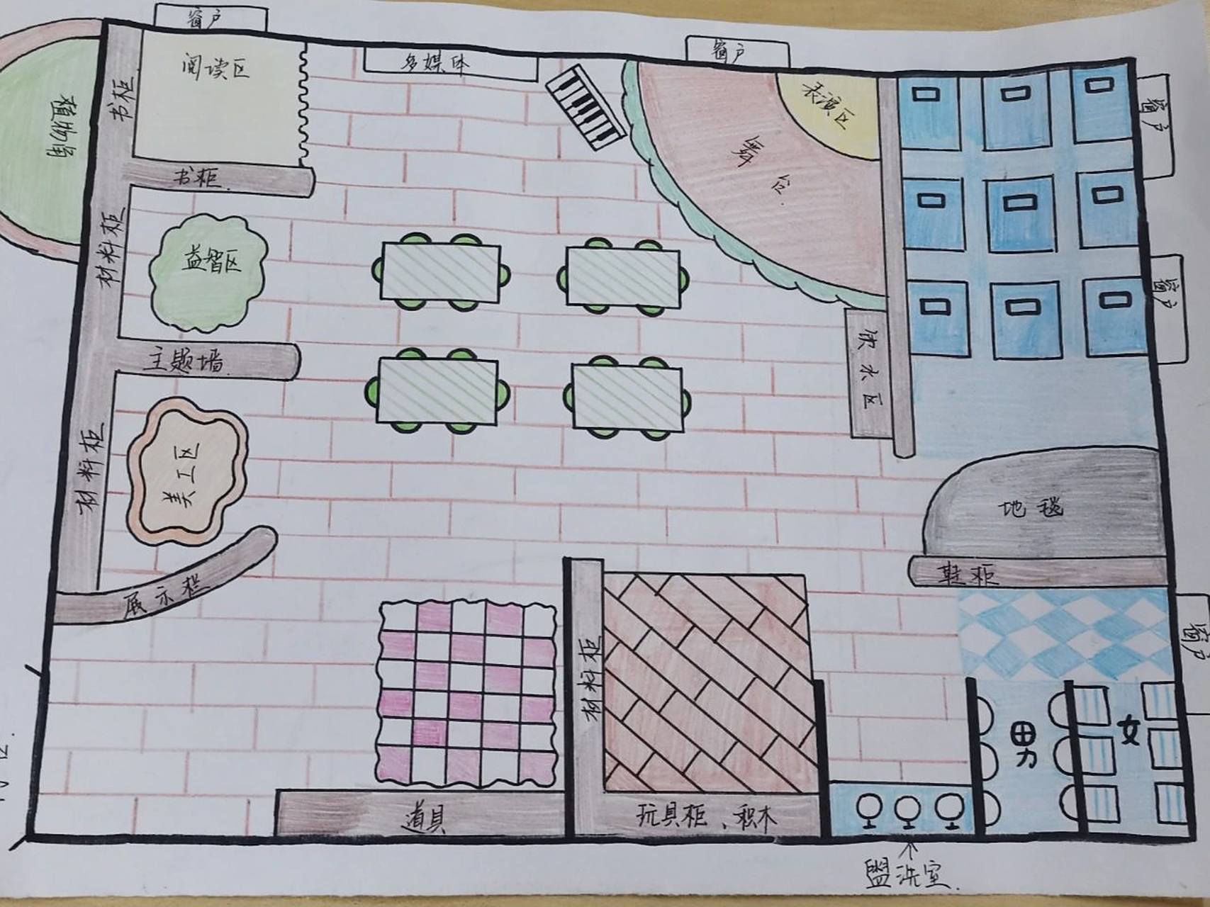 幼儿园教室平面设计图 教师平面设计图