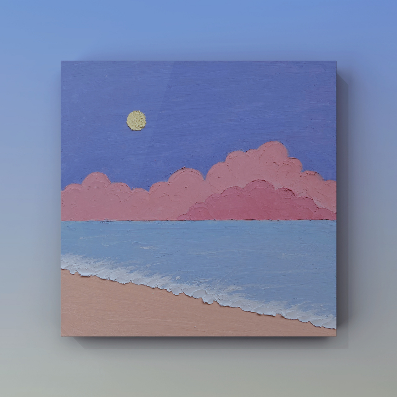 油画棒—海滩(内含教程 色号) 临摹:  油画棒:高尔乐 莫兰迪色系(810)