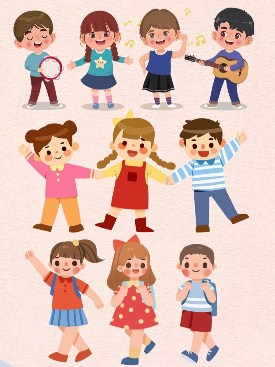 免扣png素材|卡通幼儿园小朋友人物素材! 090909宝子们!