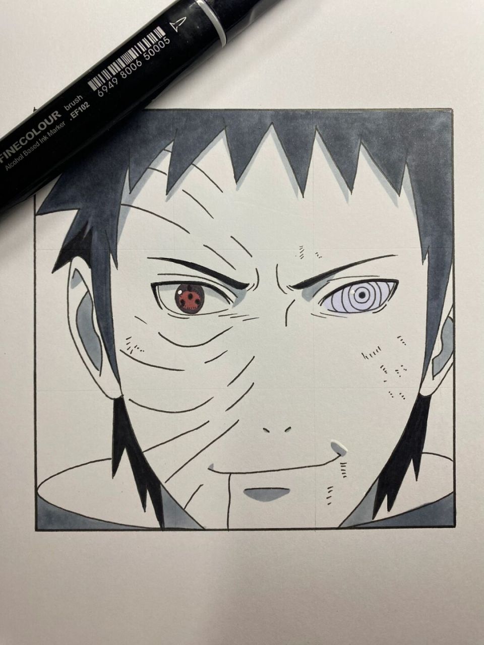 火影忍者# #手绘教程# #带土# 终其一身,满是遗憾