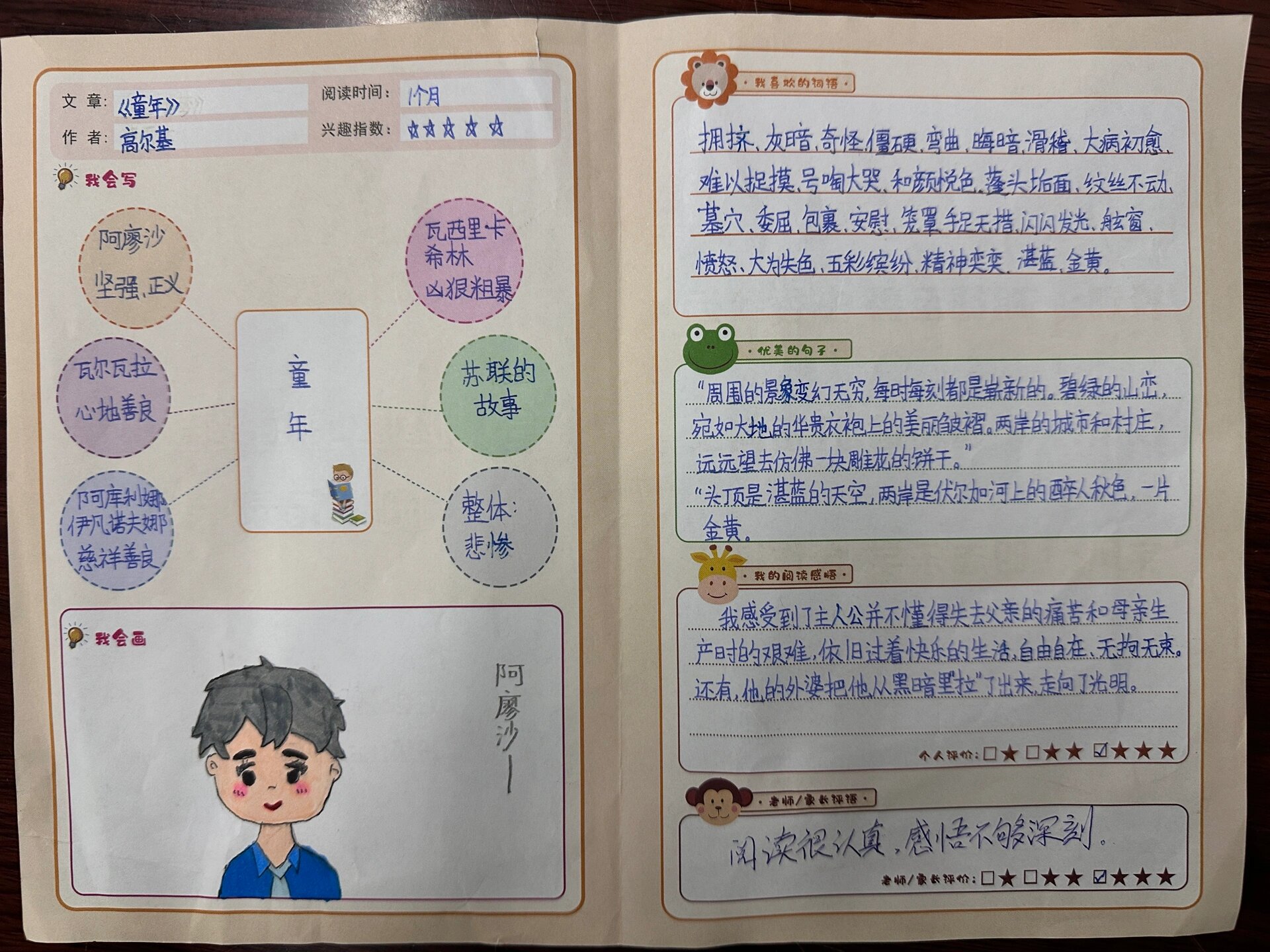 《童年》阅读卡