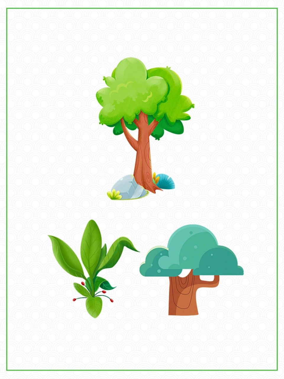 60|免扣png|卡通树木插画素材|植树节 今天分享一组卡通树木插画植树