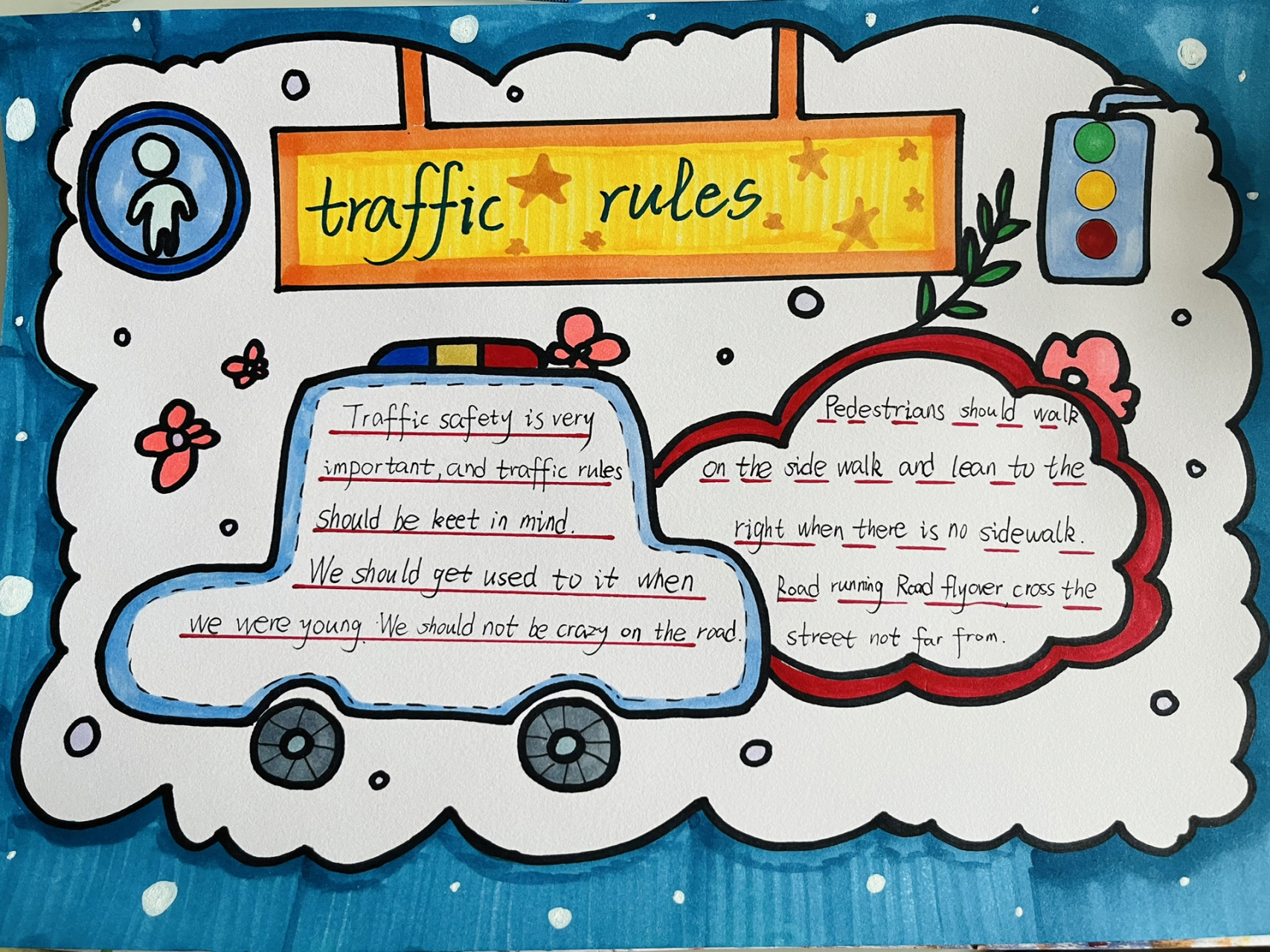 交通安全手抄报英文 非原创