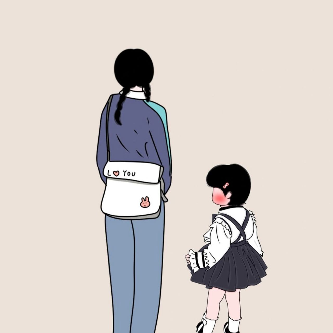 原创母女头像亲子三人头像母子母女卡通手绘 我才25岁,我已经25岁了