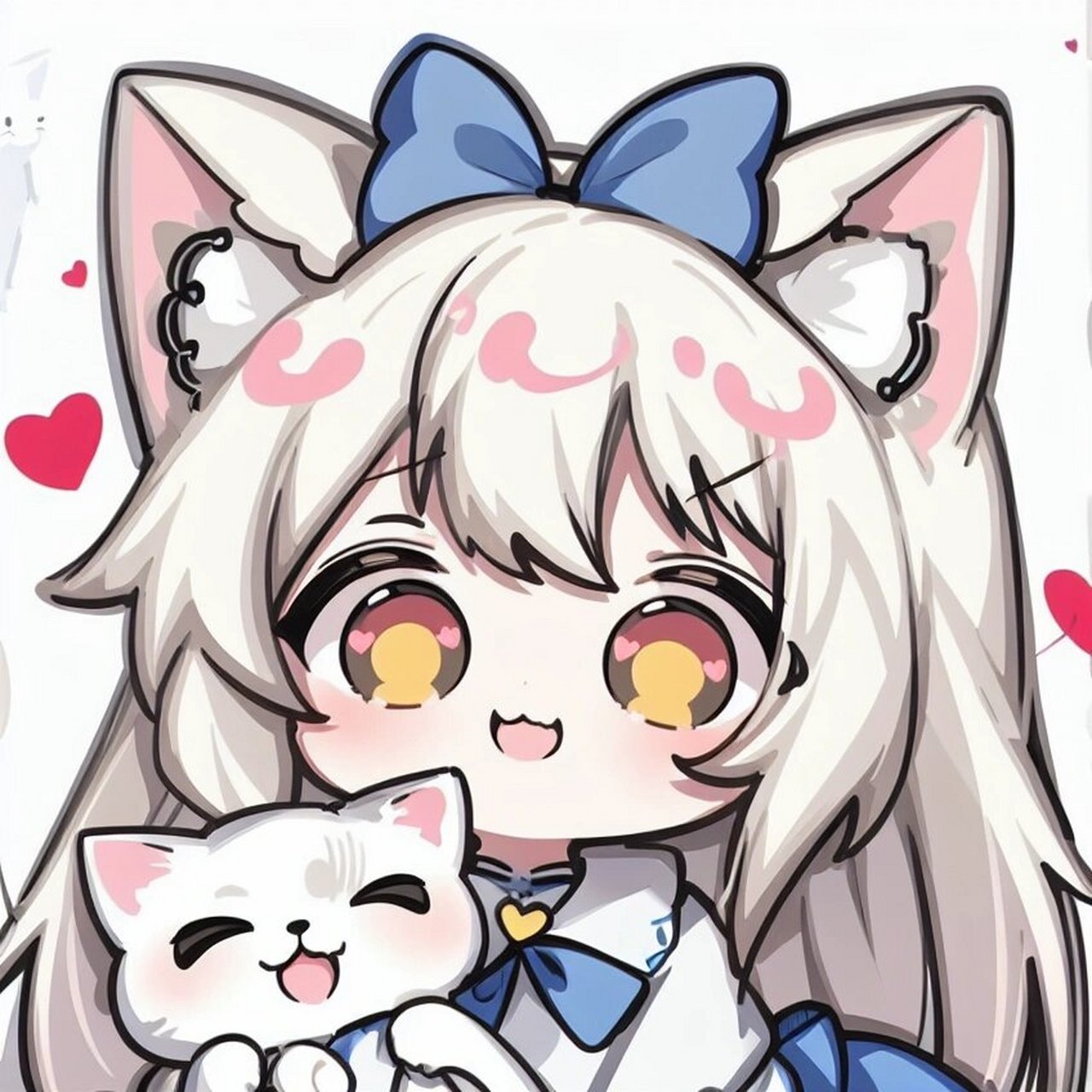 可爱小猫,喵～|闺蜜头像 #新头像的魅力# #头像分享# #ai绘画# #头像