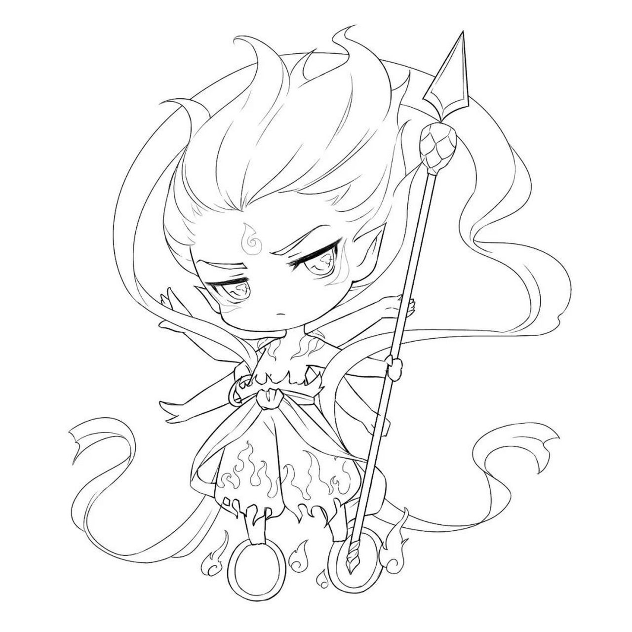 q版哪吒 敖丙 ,黑白线稿 彩图线稿临摹素材 ✍每天一张线稿练习