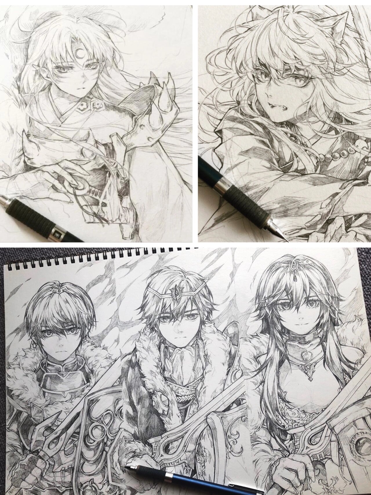 超级精致的动漫人物手绘稿推荐!