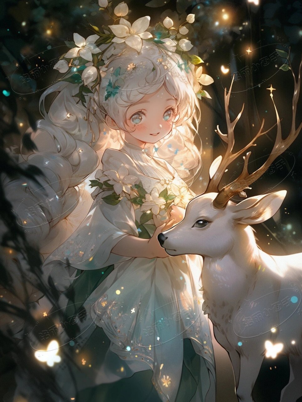 q萌治愈系小可爱|神鹿女孩 头像壁纸 超可爱的小鹿女孩,祈愿安康 谢谢