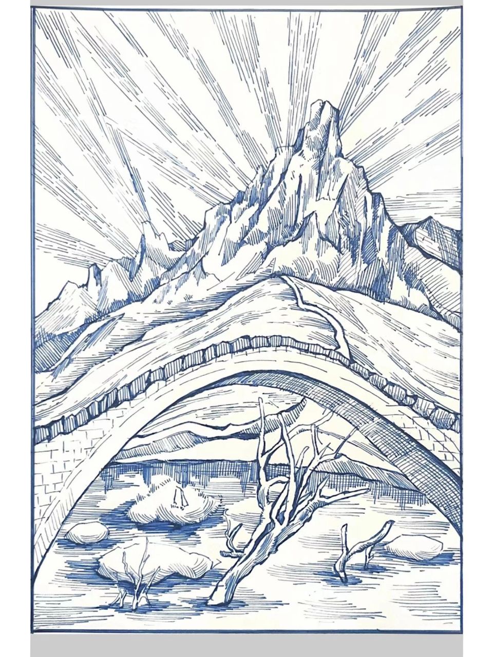 风景速写41/100 "等苦尽甘来的那一天,山河星月都做贺礼" 想什么画