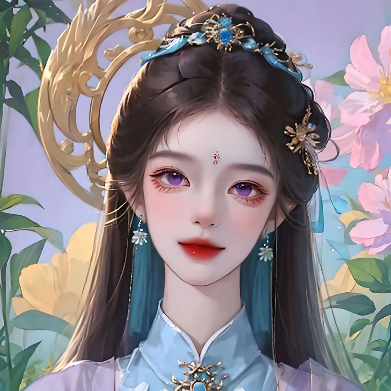 古风少女/紫色系汉服女生头像