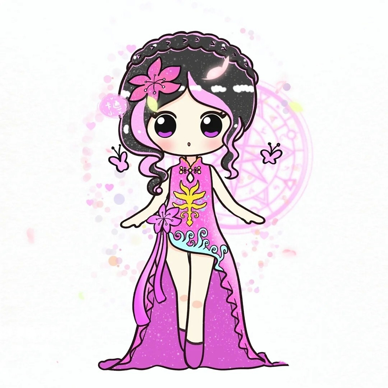 叶罗丽 卡通简笔画 q版萌萌合集 叶罗丽小合集  q萌叶罗丽娃娃