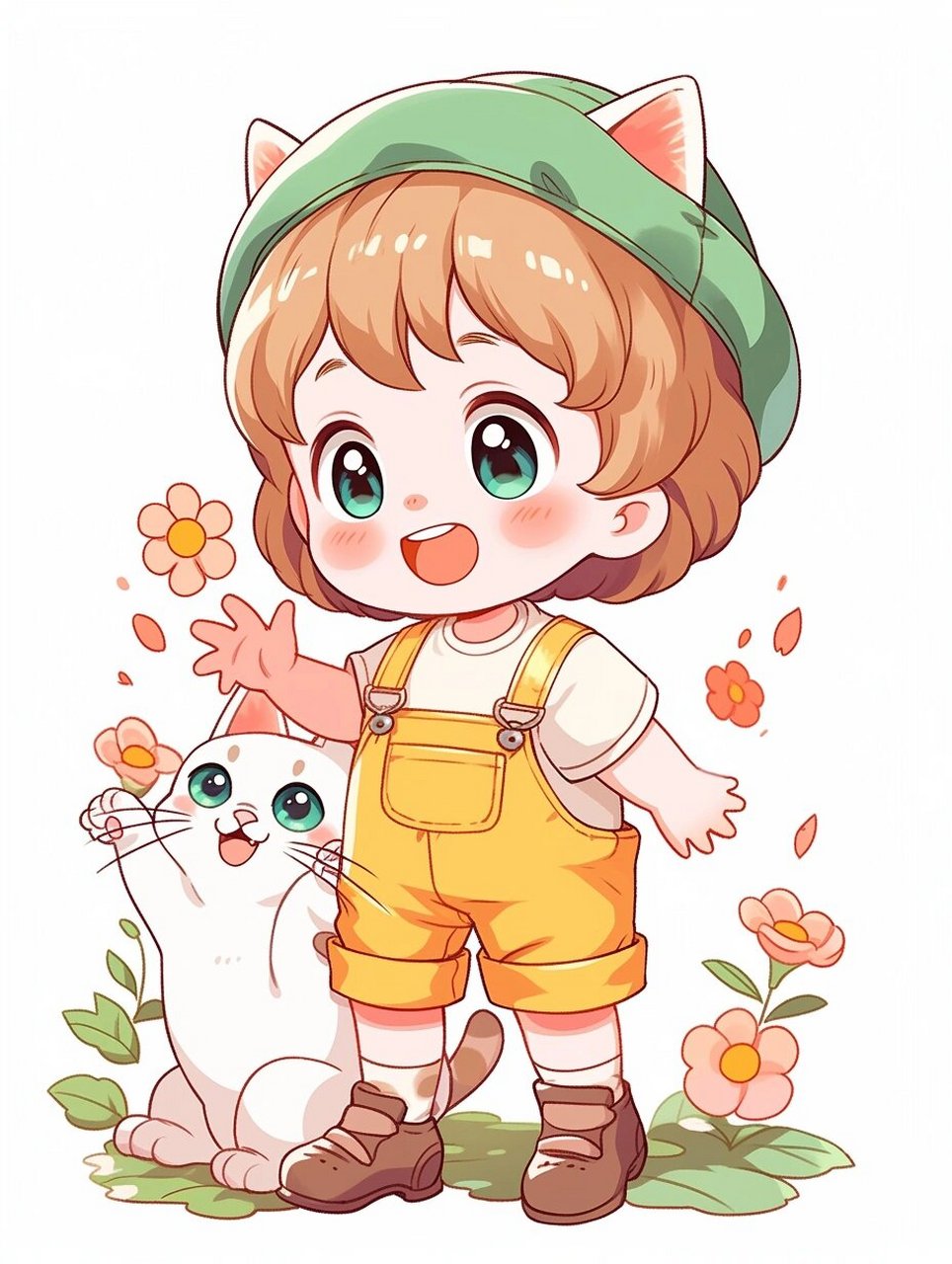 "招财猫散花  财源滚滚进你家 " #招财猫# #动漫# #猫猫# #q版人物