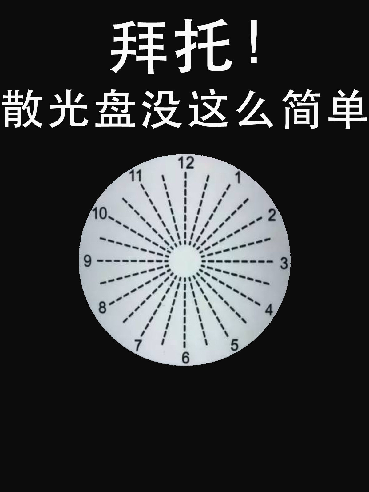 经常在上刷到一些测试散光的帖子,简单粗暴的给一张散光盘图片,就让