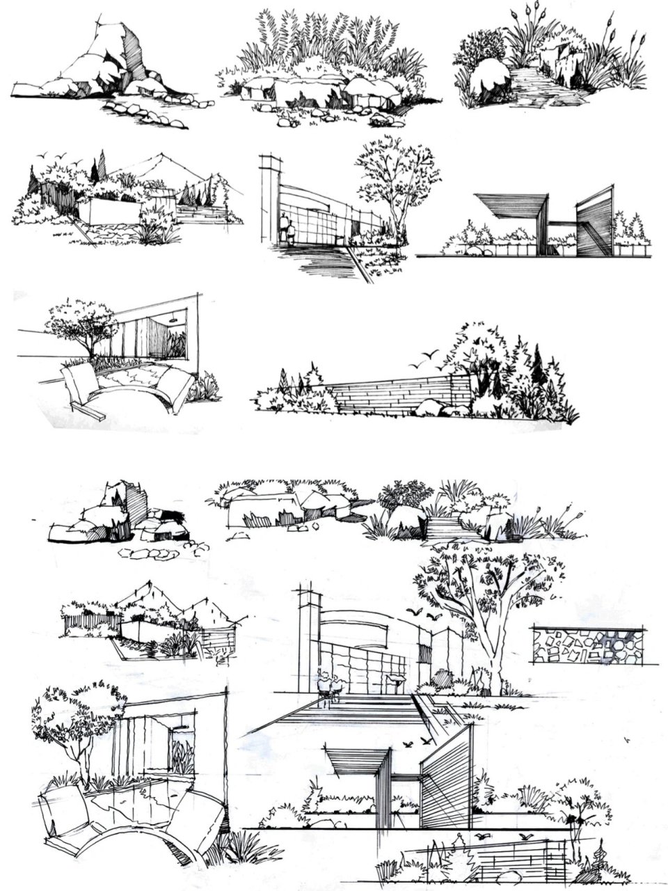 零基础手绘单体小品分享|风景园林景观手绘 小品单体手绘设计 云南