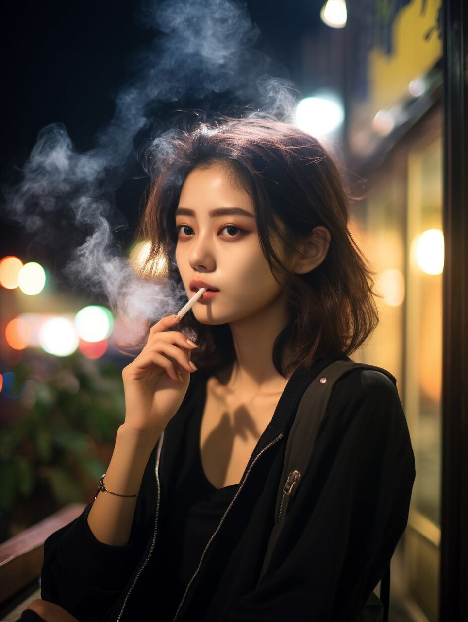 女人的抽烟姿势最美图片