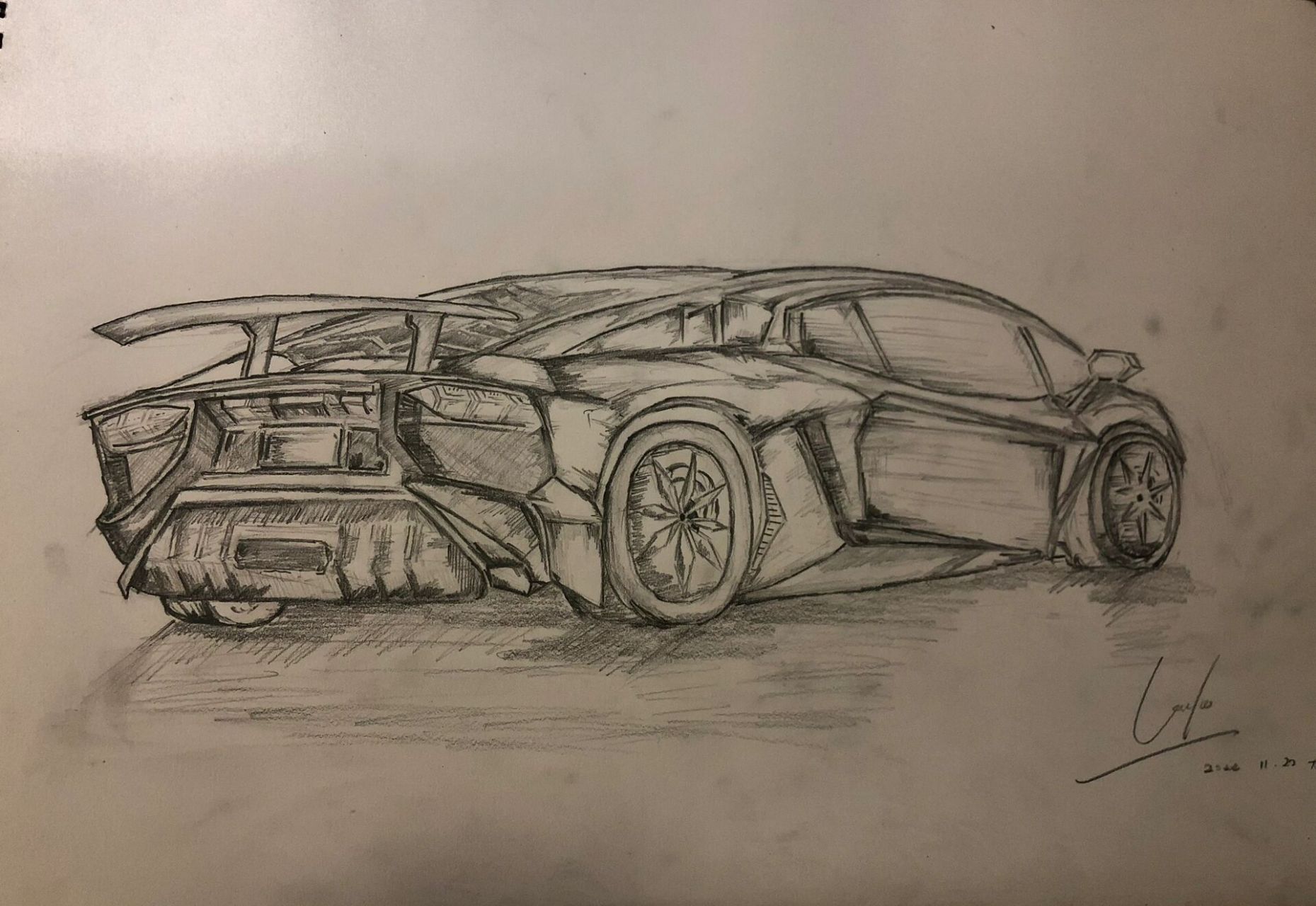 兰博基尼 速写 素描 绘画 名车