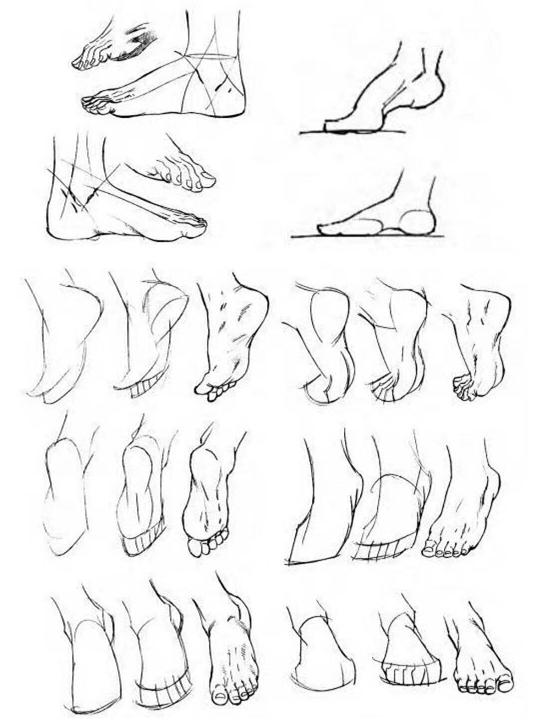 有了这套1500 脚部素材参考,新手也能学会 是不是不会画脚,那这套素材