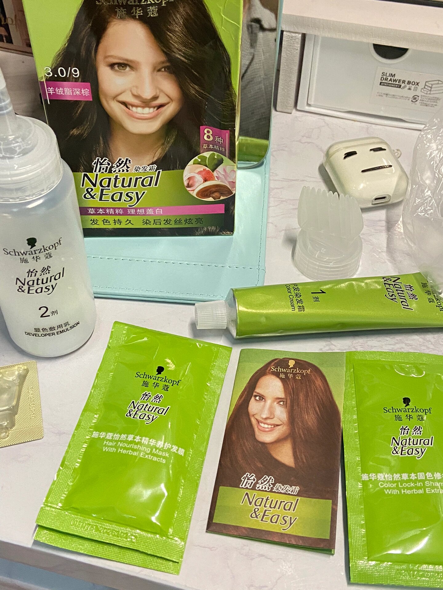 施华蔻羊绒脂深棕 两小时后期待成果 再见 丑发色