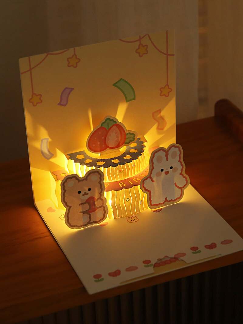 灯光音乐生日立体贺卡|会发光的生日蛋糕耶 小小时光 岁月不长~ 完美