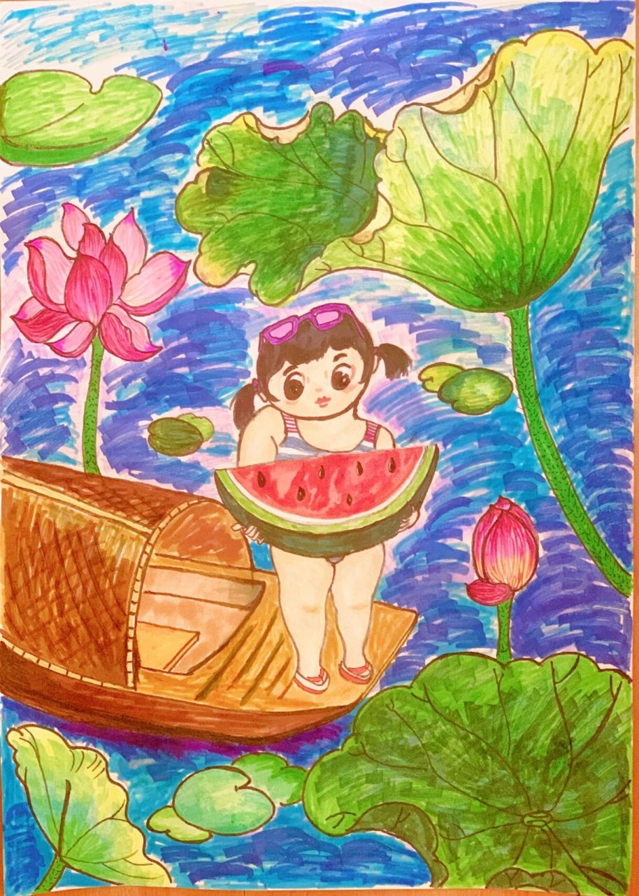 画出你喜欢的夏天97 理想中的夏天一定要有荷花荷叶和西瓜91