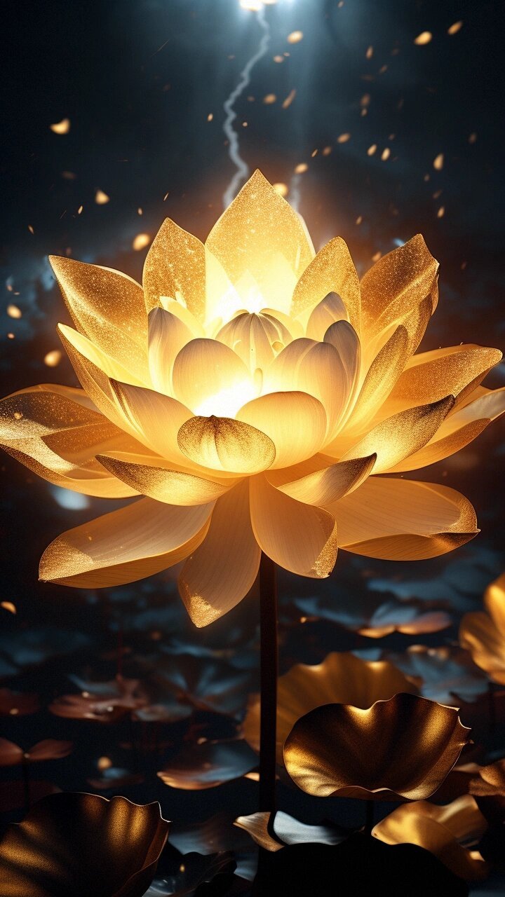 好运莲莲～金色莲花壁纸头像 金色莲花,高雅,吉祥,好运来～祝大家充满