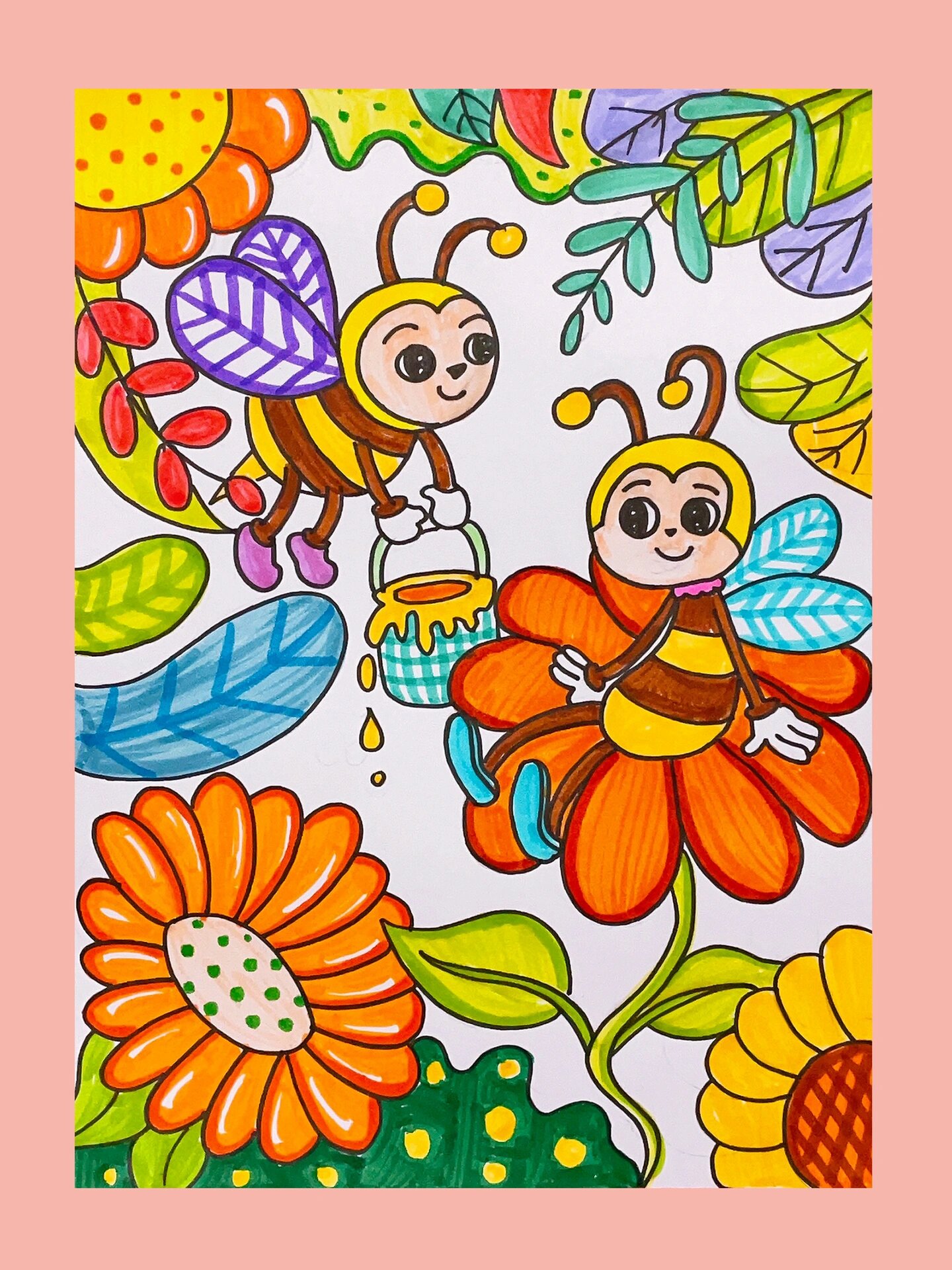 勤劳的小蜜蜂|儿童创意画