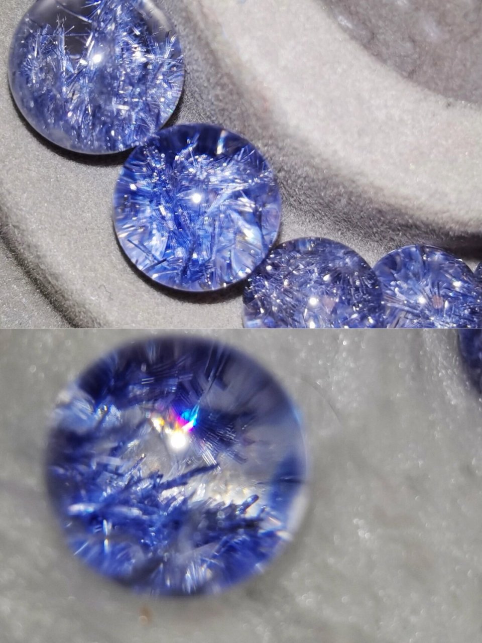 天花板顶级老矿线花款的蓝发晶蓝线石水晶 慎入慎入7575看过这种