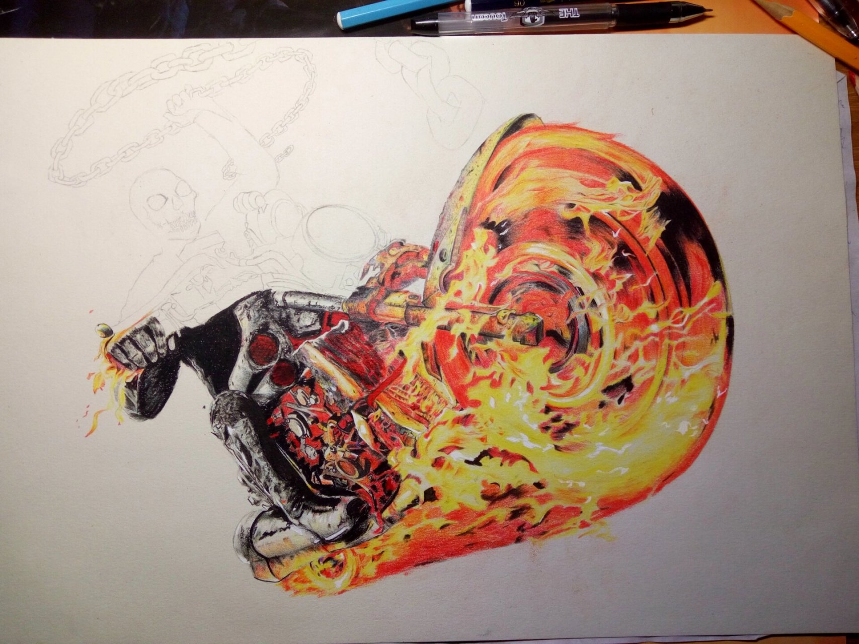 漫威系列—恶灵骑士|彩铅2016.