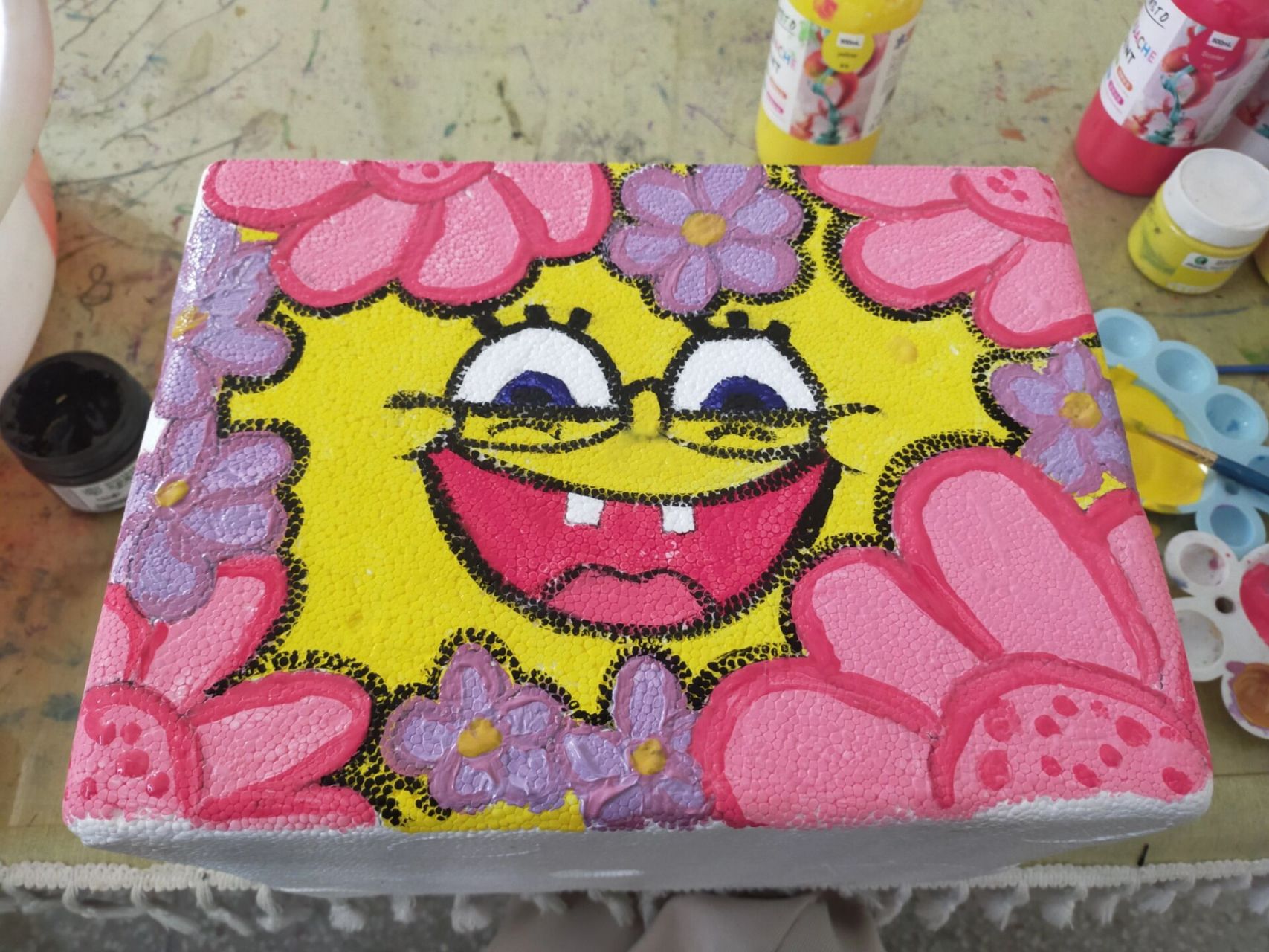 泡沫箱绘画 幼儿园自然角泡沫箱